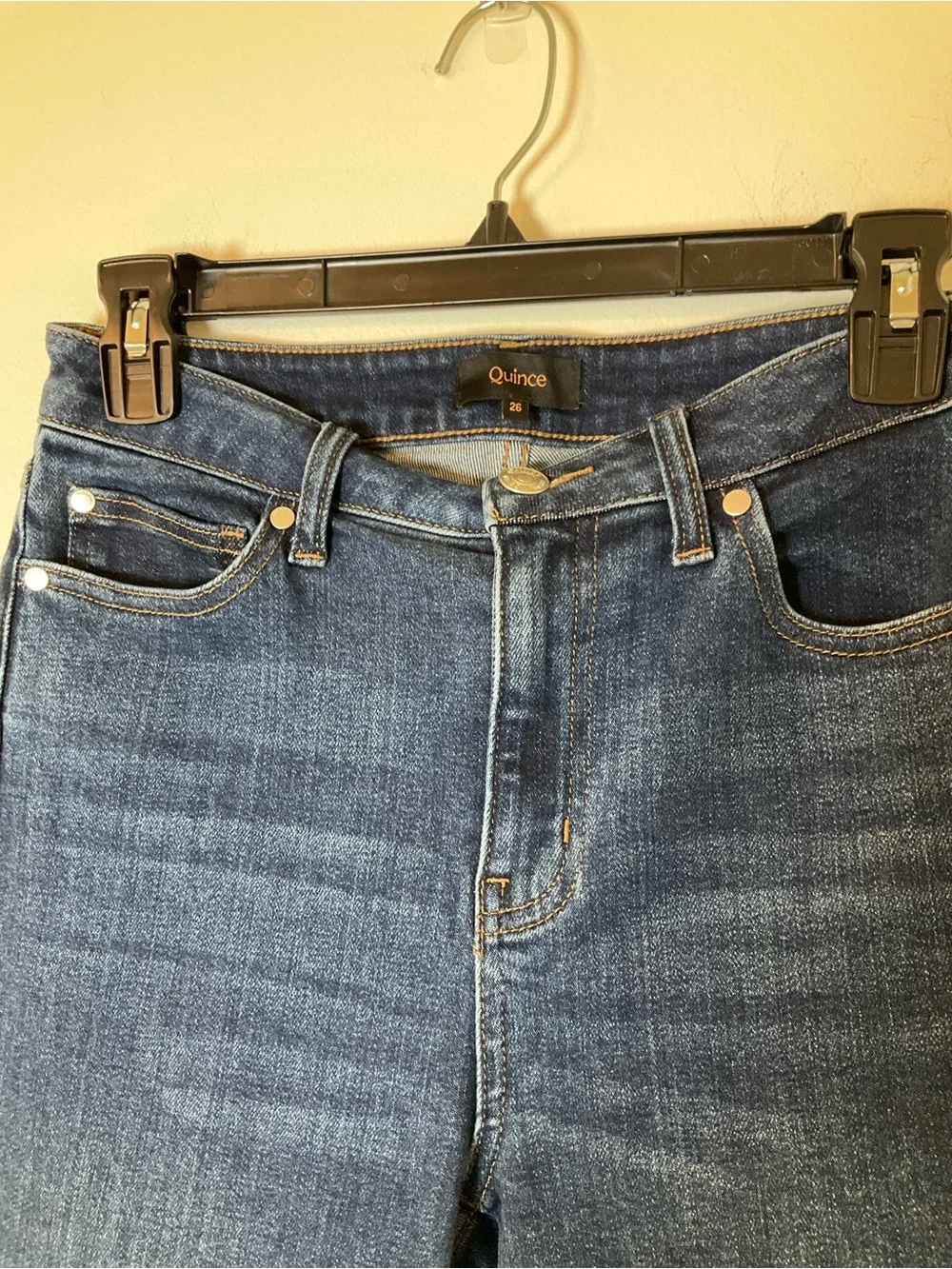 Quince High Rise Flare Jeans Dark Wash Size 26